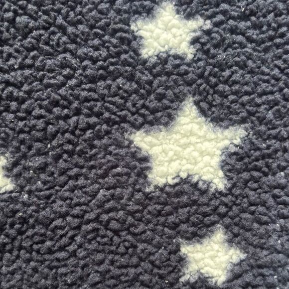 Dictionary Star Printed Sherpa Button Up Jacket - Picture 5 of 6